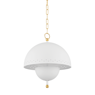Jojo PENDANT in AGED BRASS/SOFT WHITE Finish