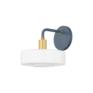 Aston Wall Sconce in Aged Brass/Slate Blue Finish