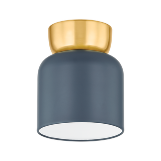 Batya FLUSH MOUNT in Aged Brass/Slate Blue Finish