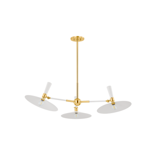 MILENA CHANDELIER in AGED BRASS/SOFT CREAM Finish
