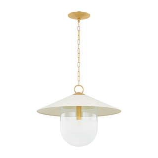 RESSI PENDANT in AGED BRASS/SOFT CREAM Finish