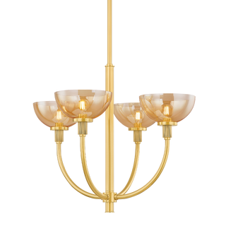 EVA Chandelier in AGED BRASS Finish