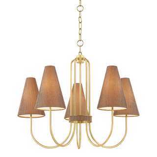 JESSEL Chandelier in AGED BRASS Finish