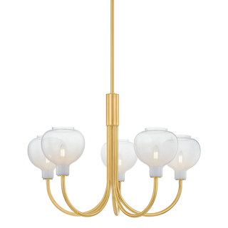ESTELLE Chandelier in AGED BRASS Finish