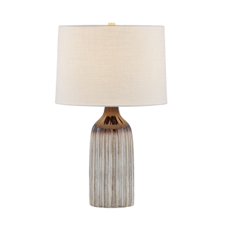 RAISA Table Lamp in AGED BRASS/CERAMIC AFFOGATO Finish