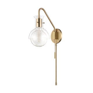 Riley Plug-in Sconce in Aged Brass Finish