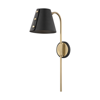 Meta Plug-in Sconce in Aged Brass/black Finish