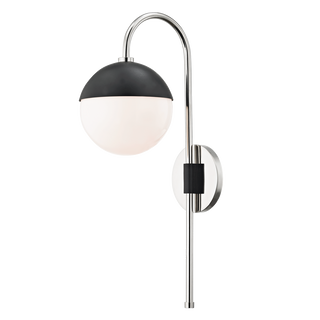 Renee Plug-in Sconce in Polished Nickel/black Finish