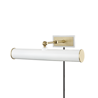 Holly Plug-in Picture Light in Aged Brass/soft Off White Finish