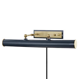 Holly Plug-In Picture Light in Aged Brass/navy Finish