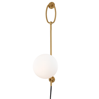 Gina Plug-in Sconce in Aged Brass Finish