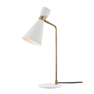 Willa Table Lamp in Aged Brass/soft Off White Finish