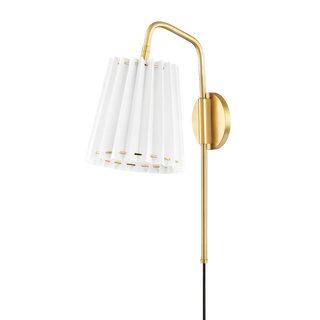 Demi Plug-in Sconce in Aged Brass Finish
