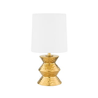 Zoe Table Lamp in AGED BRASS CERAMIC GOLD Finish
