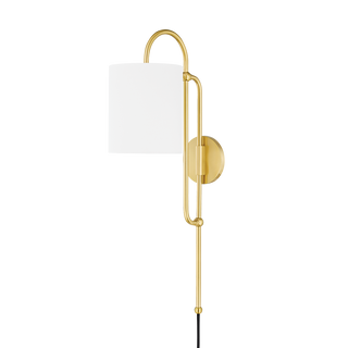 Caroline Plug-in Sconce in Aged Brass Finish