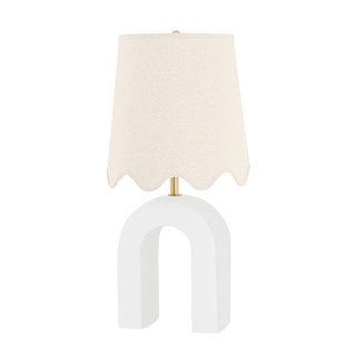 Roshani Table Lamp in AGED BRASS/CERAMIC RAW MATTE WHITE Finish