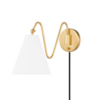 Onda Plug-in Sconce in Aged Brass Finish