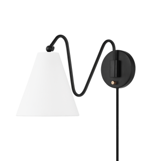 Onda Plug-in Sconce in Soft Black Finish
