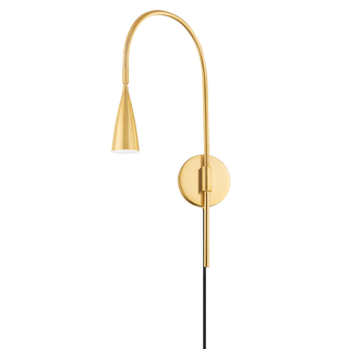 JENICA Plug-in Sconce in Aged Brass Finish