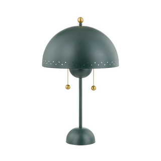 Jojo TABLE LAMP in Aged Brass/Soft Studio Green Finish