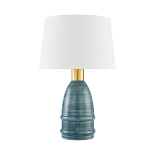 Tenley TABLE LAMP in Aged Brass/Ceramic Inchyra Blue Finish