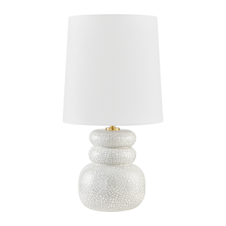 Corinne TABLE LAMP in Aged Brass/Ceramic Peignoir Crackle Finish