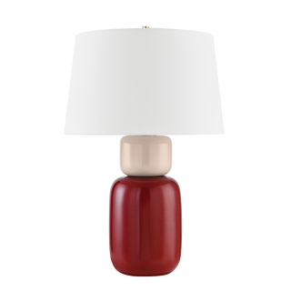 Batya TABLE LAMP in Aged Brass/Ceramic Bordeaux Blush Finish