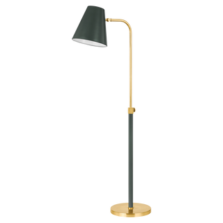 Georgann Floor Lamp in Aged Brass/Soft Studio Green Finish