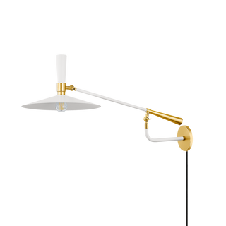 MILENA Wall Sconce in AGED BRASS/SOFT CREAM Finish