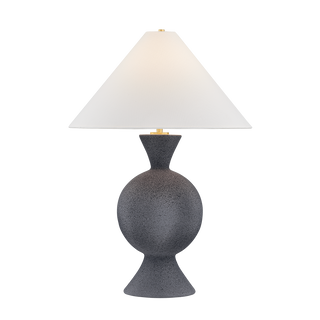 ZADEH Table Lamp in AGED BRASS/CERAMIC PALE MIDNIGHT Finish