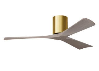 Irene-3H Series 52 Inch 3 blade paddle fan. Multiple Finish Options to choose from. Brushed Brass / Gray Ash Finish