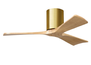 Irene-3H Series 42 Inch 3 blade paddle fan. Multiple Finish Options to choose from. Brushed Brass / Light Maple Finish