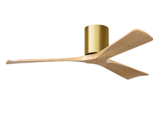 Irene-3H Series 52 Inch 3 blade paddle fan. Multiple Finish Options to choose from. Brushed Brass / Light Maple Finish