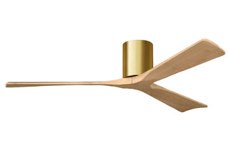 Irene-3H Series 60 Inch 3 blade paddle fan. Multiple Finish Options to choose from. Brushed Brass / Light Maple Finish