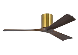 Irene-3H Series 52 Inch 3 blade paddle fan. Multiple Finish Options to choose from. Brushed Brass / Walnut Tone Finish