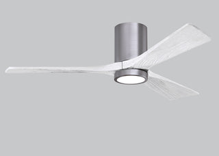 52 Inch Irene-3 three-blade paddle fan. Multiple Size and Finish Options to choose from. Brushed Pewter / Matte White Finish / 52 Inch