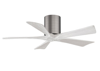 Irene-5H Series 42 Inch 5 blade paddle fan. Multiple Finish Options to choose from. Brushed Pewter / Matte White Finish