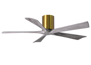 Irene-5H Series 52 Inch 5 blade paddle fan. Multiple Finish Options to choose from. Brushed Brass / Barnwood Tone Finish