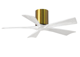 Irene-5H Series 42 Inch 5 blade paddle fan. Multiple Finish Options to choose from. Brushed Brass / Matte White Finish