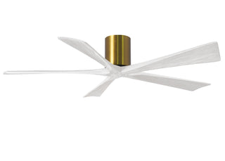 Irene-5H Series 60 Inch 5 blade paddle fan. Multiple Finish Options to choose from. Brushed Brass / Matte White Finish