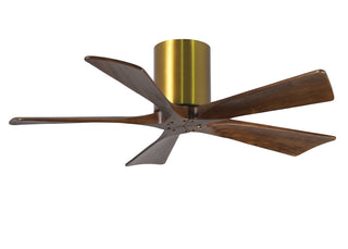 Irene-5H Series 42 Inch 5 blade paddle fan. Multiple Finish Options to choose from. Brushed Brass / Walnut Tone Finish