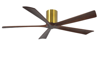 Irene-5H Series 60 Inch 5 blade paddle fan. Multiple Finish Options to choose from. Brushed Brass / Walnut Tone Finish