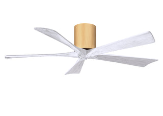 Irene-5H Series 52 Inch 5 blade paddle fan. Multiple Finish Options to choose from. Light Maple / Matte White Finish