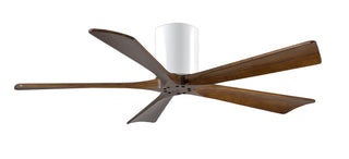 Irene-5H Series 52 Inch 5 blade paddle fan. Multiple Finish Options to choose from. Gloss White / Walnut Tone Finish