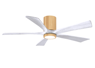 Irene-5HLK Series 52 Inch 5 blade paddle fan. Multiple Finish Options to choose from. Light Maple / Matte White Finish