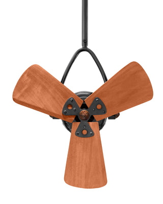 Jarold Direcional ceiling fan. Multiple Finish Options to choose from. Black Nickel / Mahogany Finish / 16 Inch