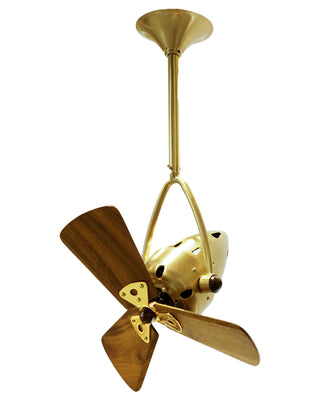 Jarold Direcional ceiling fan. Multiple Finish Options to choose from. Brushed Brass / Mahogany Finish / 16 Inch