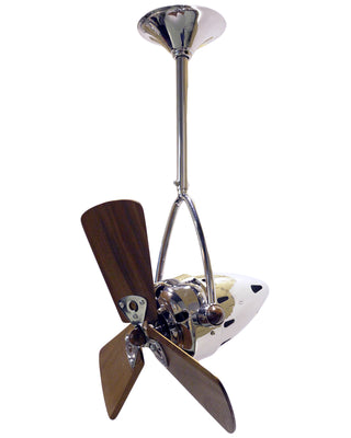 Jarold Direcional ceiling fan. Multiple Finish Options to choose from. Polished Chrome / Mahogany Finish / 16 Inch