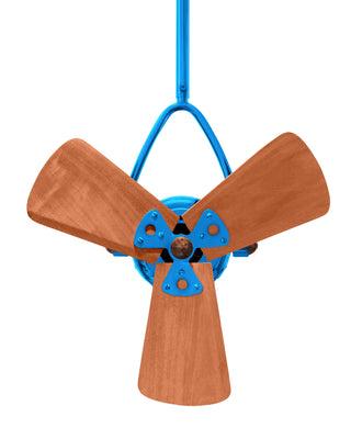 Jarold Direcional ceiling fan. Multiple Finish Options to choose from. Agua Marinha / Mahogany Finish / 16 Inch