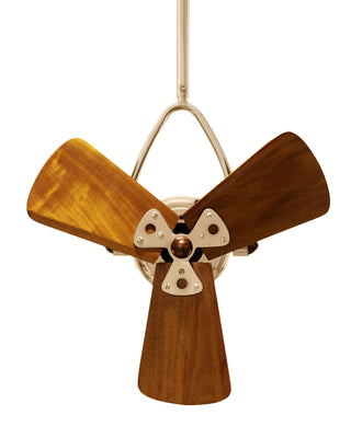 Jarold Direcional ceiling fan. Multiple Finish Options to choose from. Polished Brass / Mahogany Finish / 16 Inch